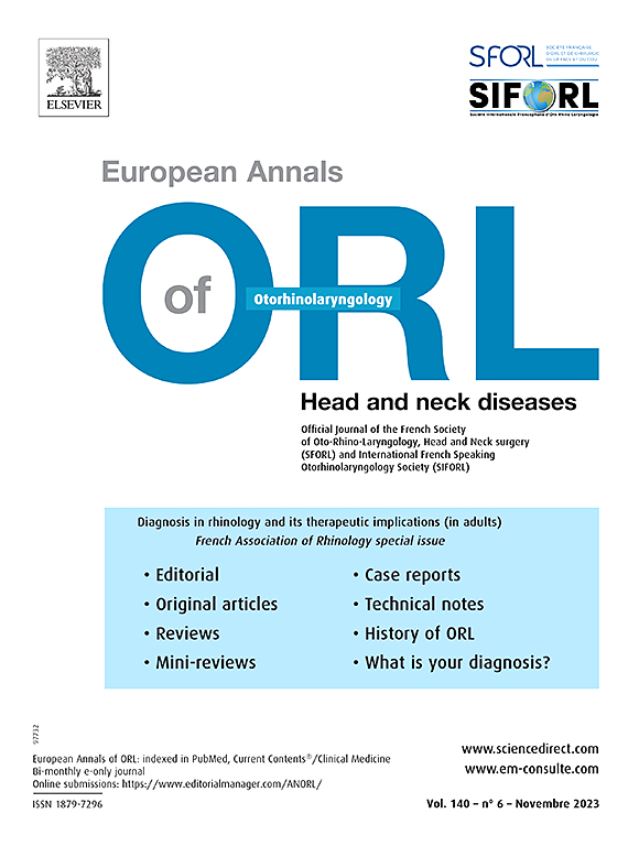 Go to journal home page - European Annals of Otorhinolaryngology, Head and Neck Diseases
